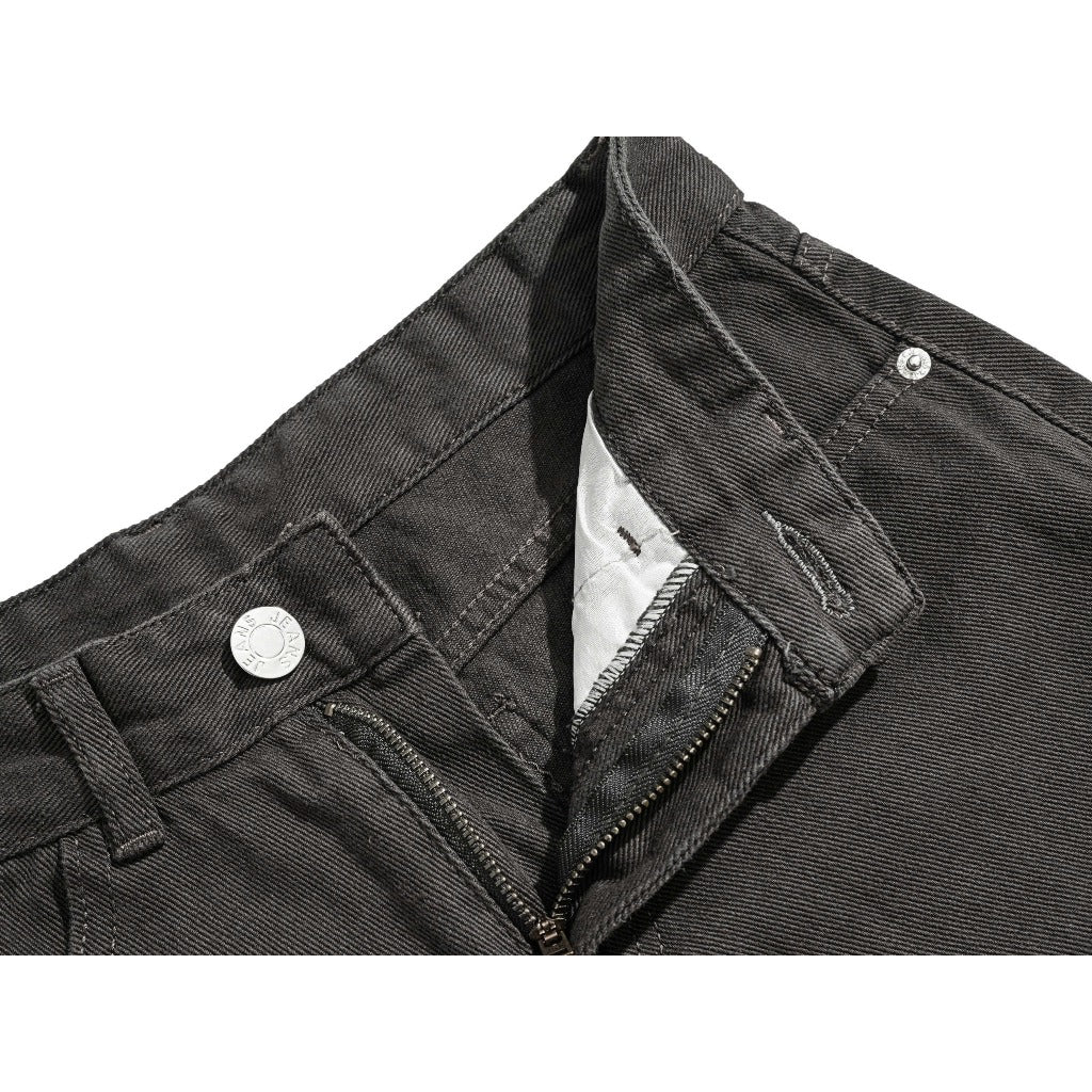 Whose Charcoal Heavy Wide Straight Jeans