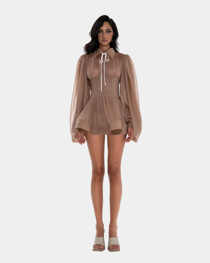 Huelleyrose Charlotte Dress - Brown