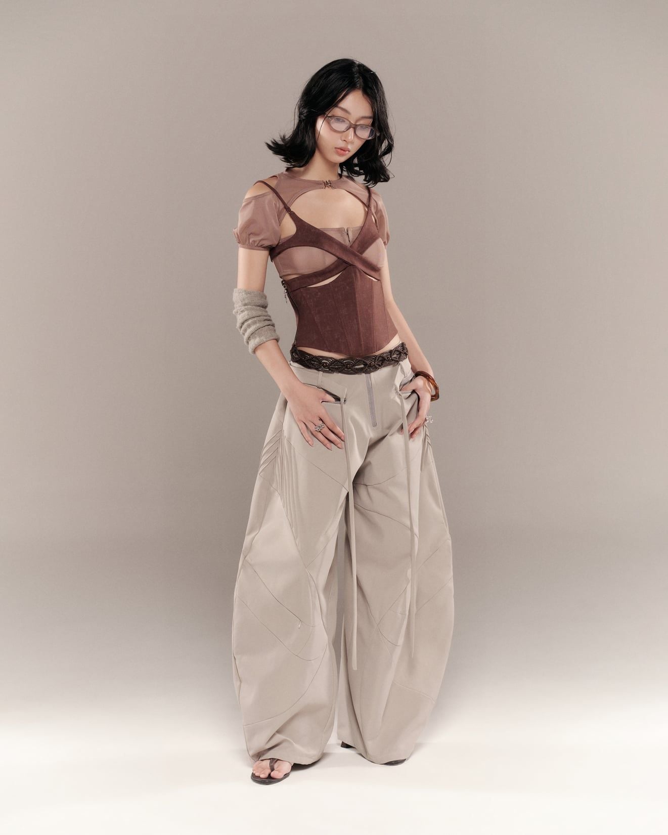 Bunny Hill Charmesh Top (Brown)