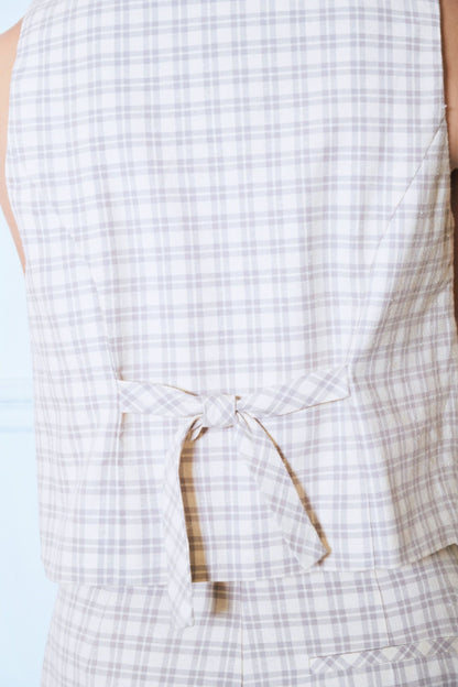 Libe Checked Gilet Top (Pre-order)
