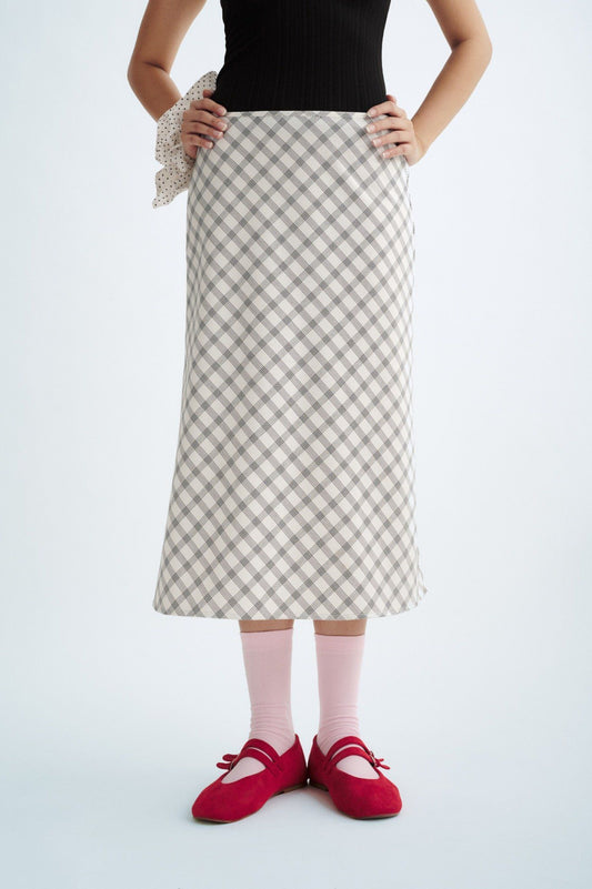 Libe Checked Midi Skirt (Pre-order)