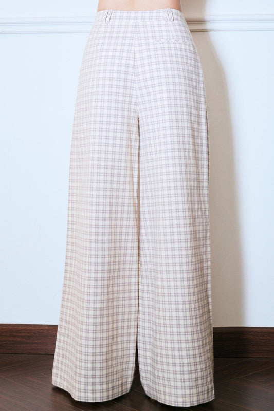 Libe Checked Straight Leg Trousers (Pre-order)