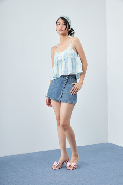 Libe Checked Strappy Top (Pre-order)