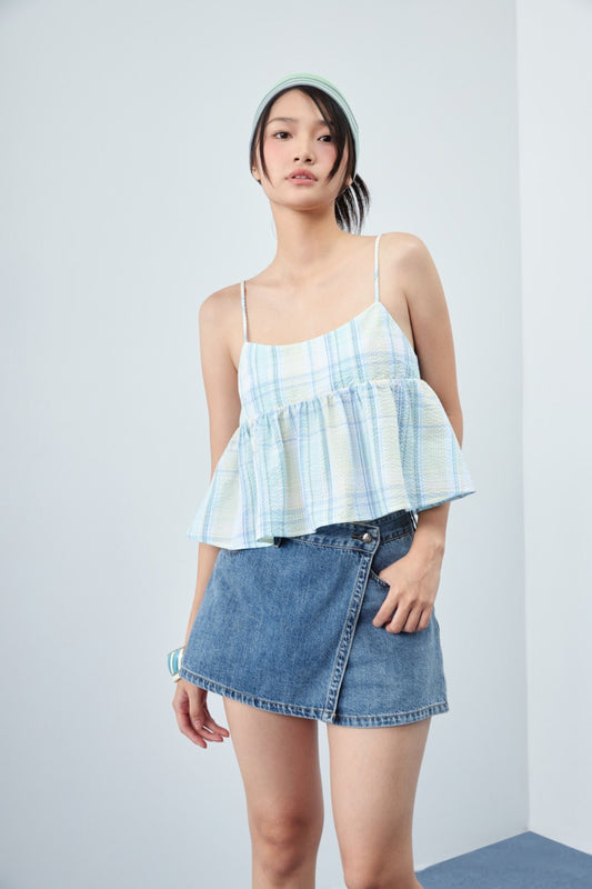 Libe Checked Strappy Top (Pre-order)