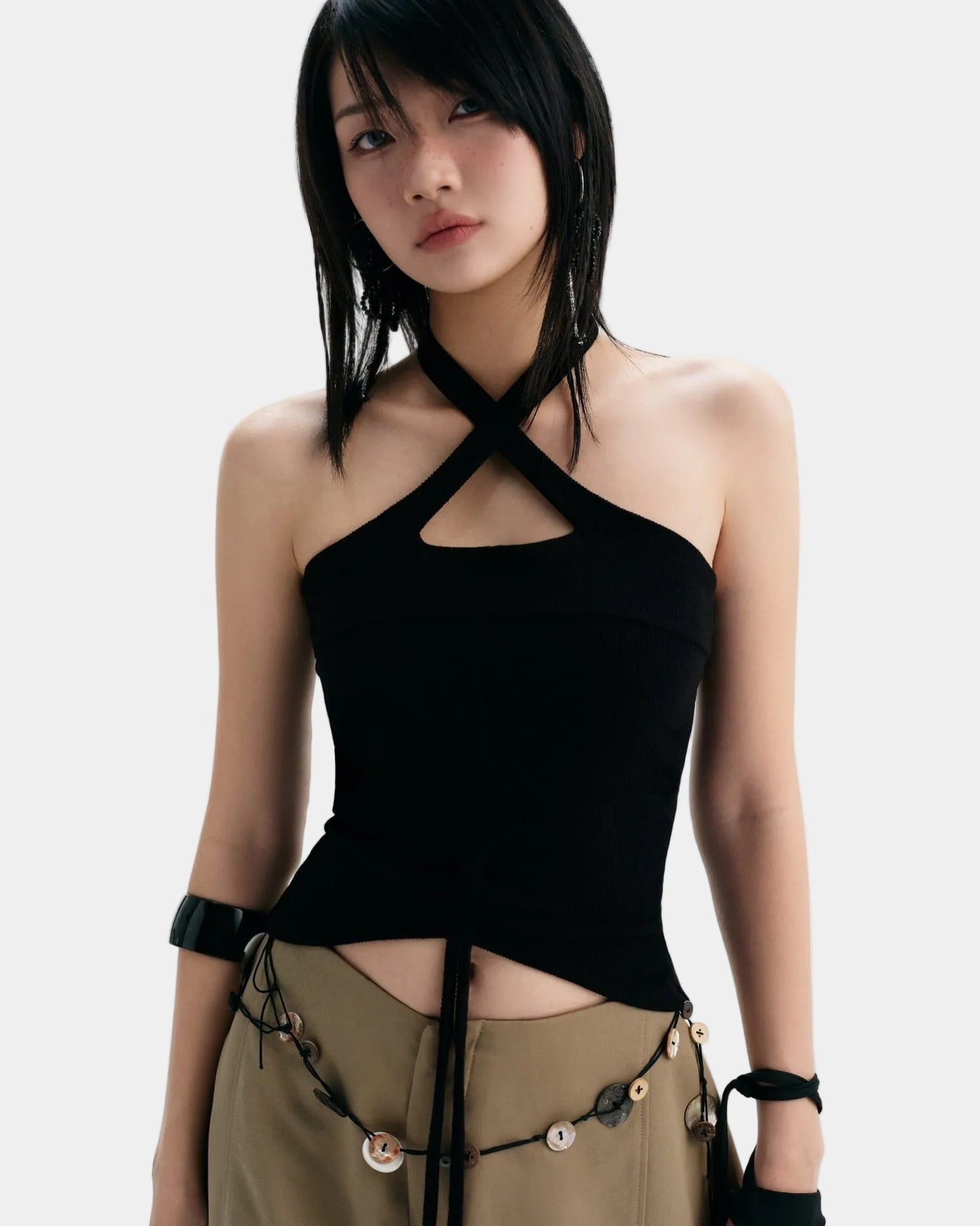 Bunny Hill Cherie Halter Top (Black)