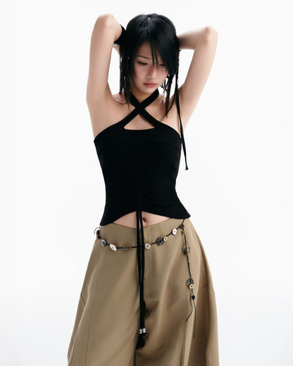 Bunny Hill Cherie Halter Top (Black)