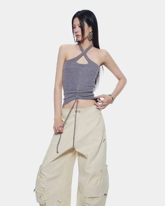 Bunny Hill Cherie Halter Top (Grey)