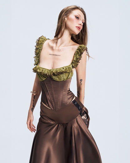 Viery Choco Blush Lace Skirt