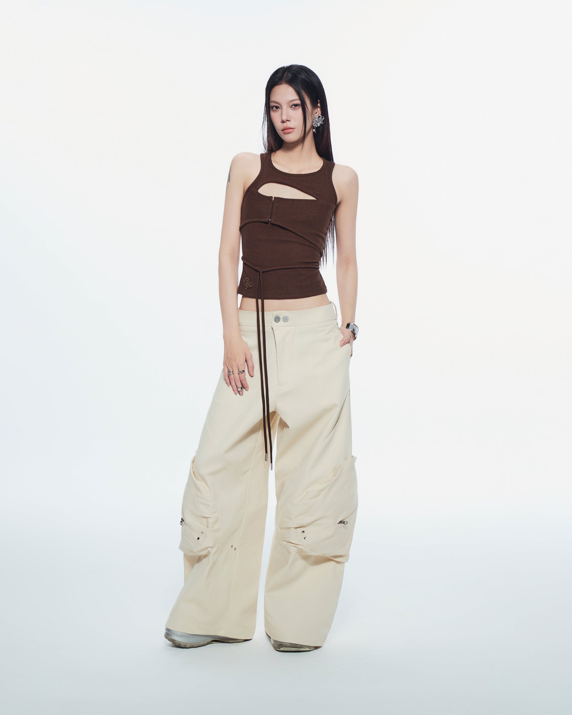 Bunny Hill Conrad Sleeveles Top (Brown) (Pre-order) - Em Clothing
