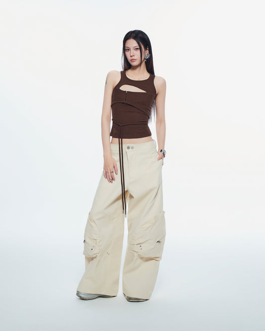 Bunny Hill Conrad Sleeveles Top (Brown) (Pre-order) - Em Clothing