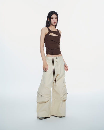 Bunny Hill Conrad Sleeveles Top (Brown) (Pre-order) - Em Clothing
