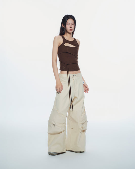 Bunny Hill Conrad Sleeveles Top (Brown) (Pre-order) - Em Clothing