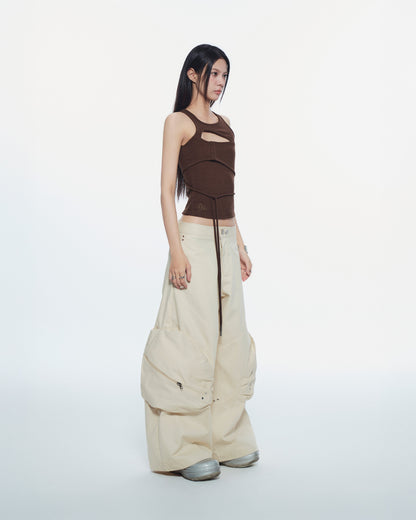 Bunny Hill Conrad Sleeveles Top (Brown) (Pre-order) - Em Clothing