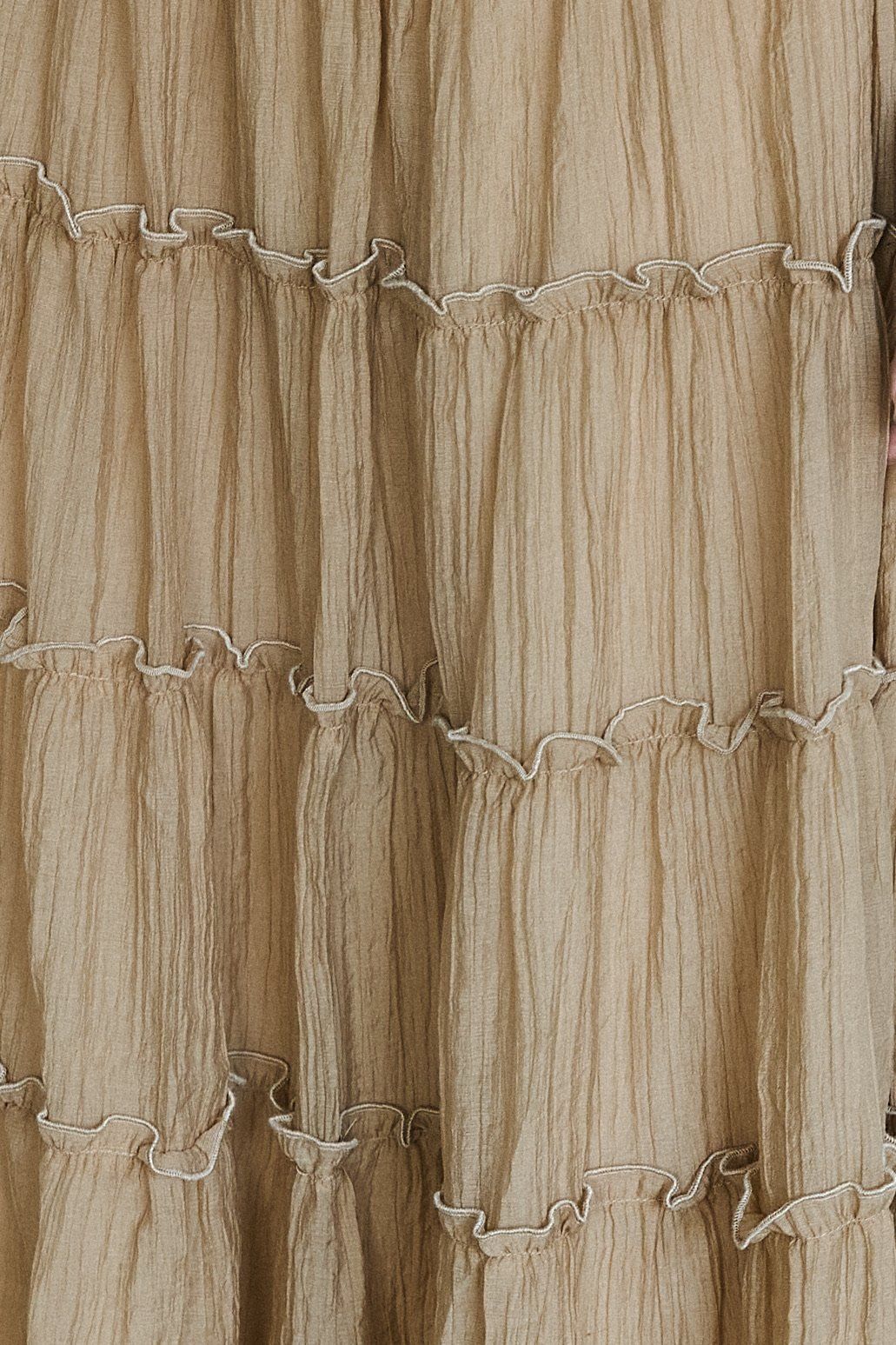 Libe Cream Ruffle Midi Skirt (Pre-order)