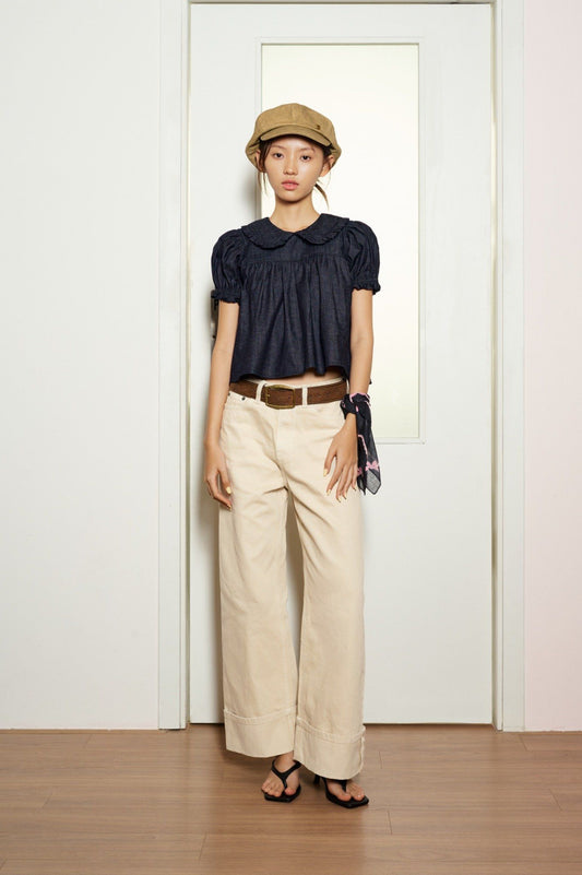 Libe Cream Straight Leg Jeans (Pre-order)