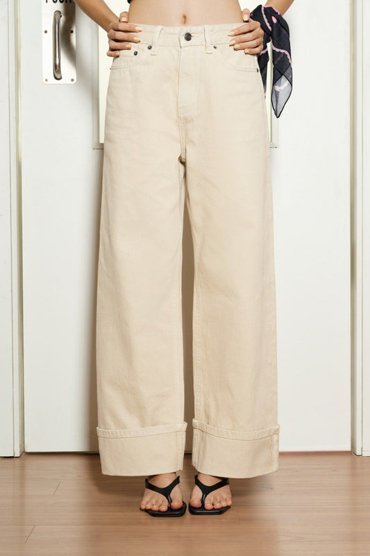 Libe Cream Straight Leg Jeans (Pre-order)