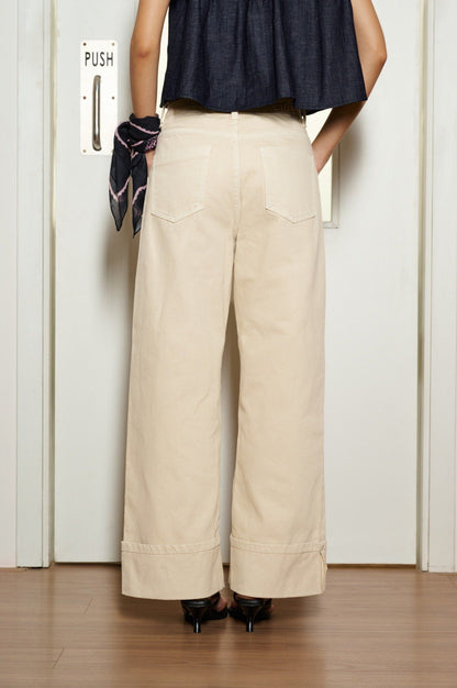 Libe Cream Straight Leg Jeans (Pre-order)