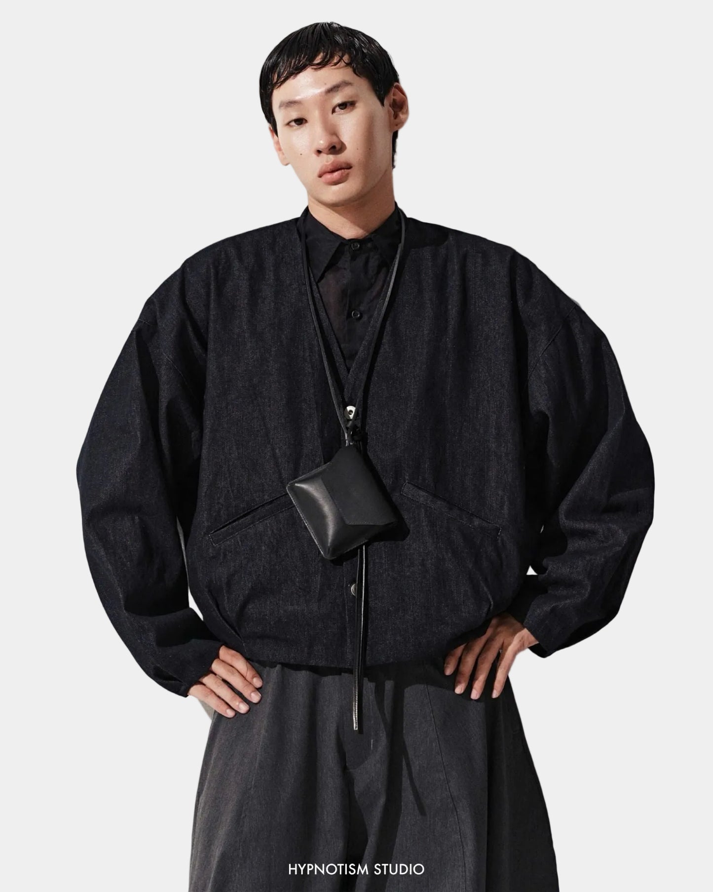 Hypnotism Curve Denim Cardigan
