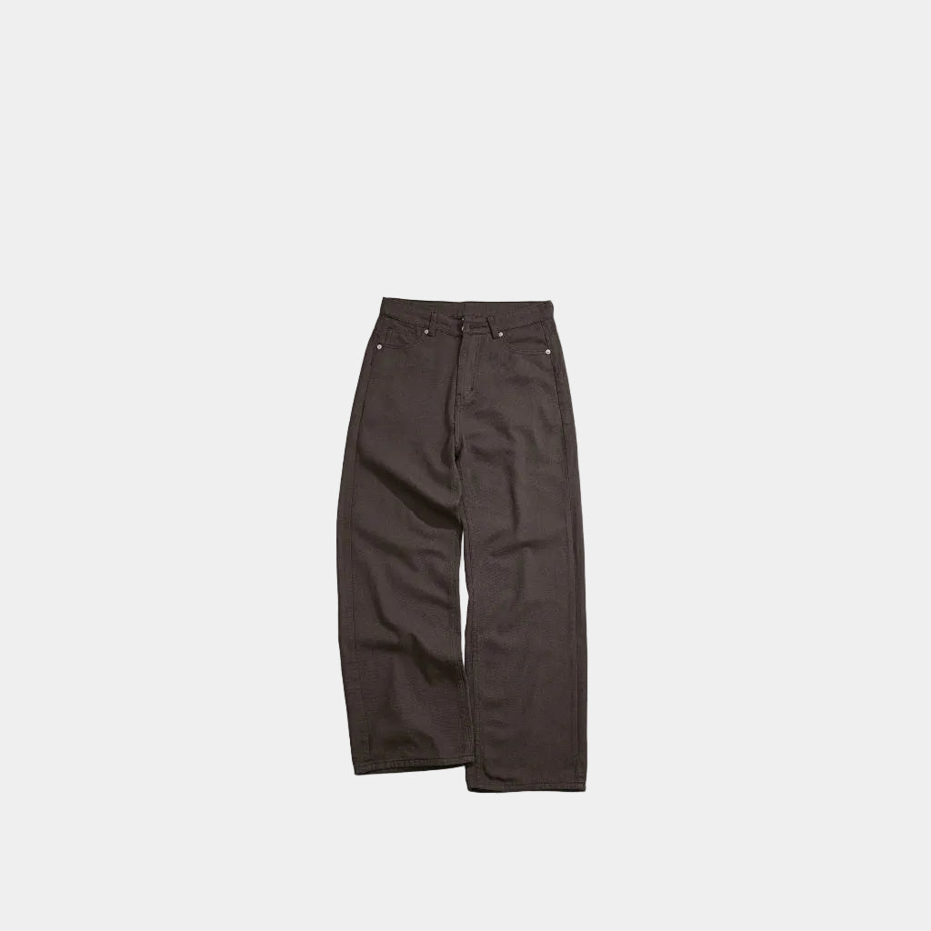 WHOSE Dark Brown Wide Straight Jeans