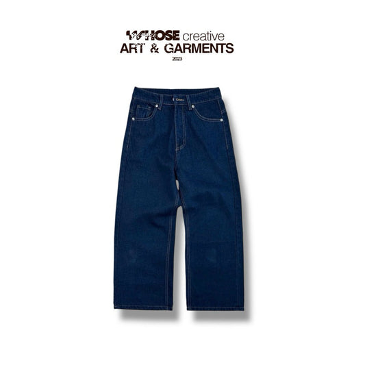 WHOSE Dark Blue Wide Straight Jeans (Pre-order)