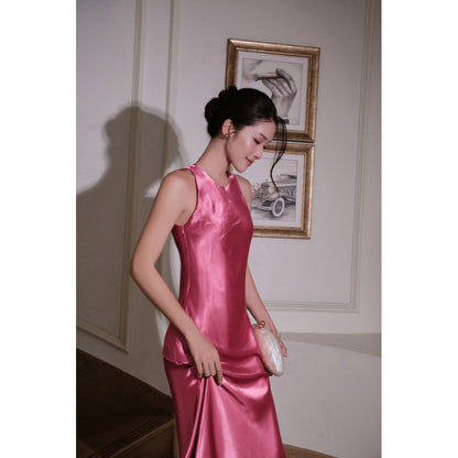 La Boutique An Silk Halter Dress - Pink
