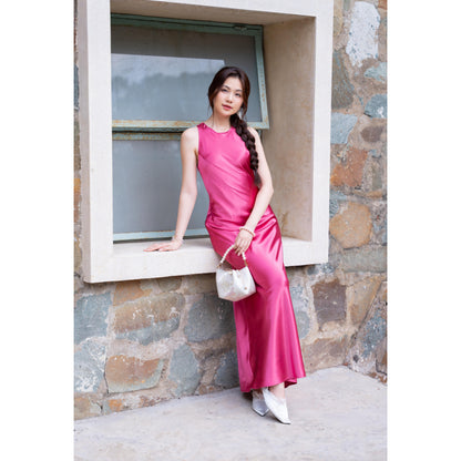 La Boutique An Silk Halter Dress - Pink