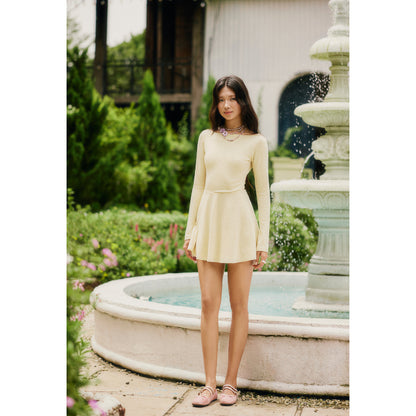 La Boutique Backless Flared Mini Dress