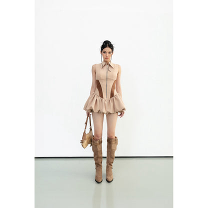 Cera Bubble Skirt Shirt Dress