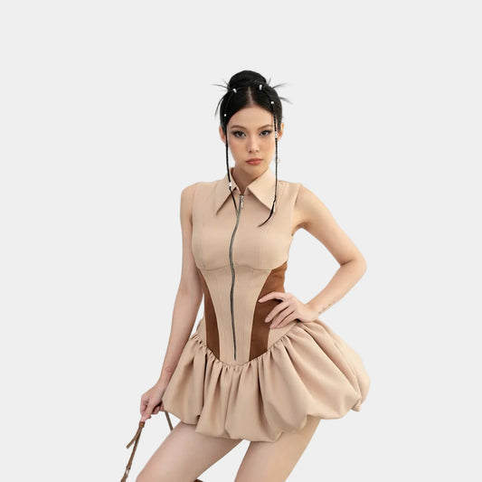 Cera Bubble Skirt Shirt Dress