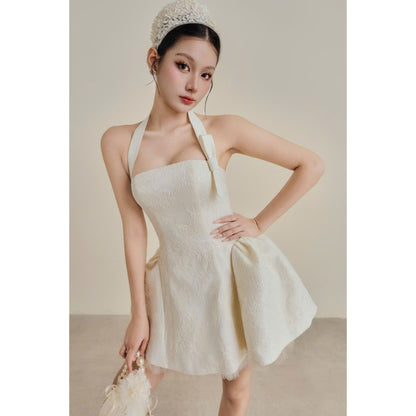 Colin Short Lace Dress With Sweetheart Neckline And Ribbon Straps