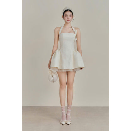 Colin Short Lace Dress With Sweetheart Neckline And Ribbon Straps