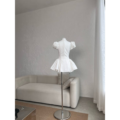 Cera Puff Sleeve V Neck Dress