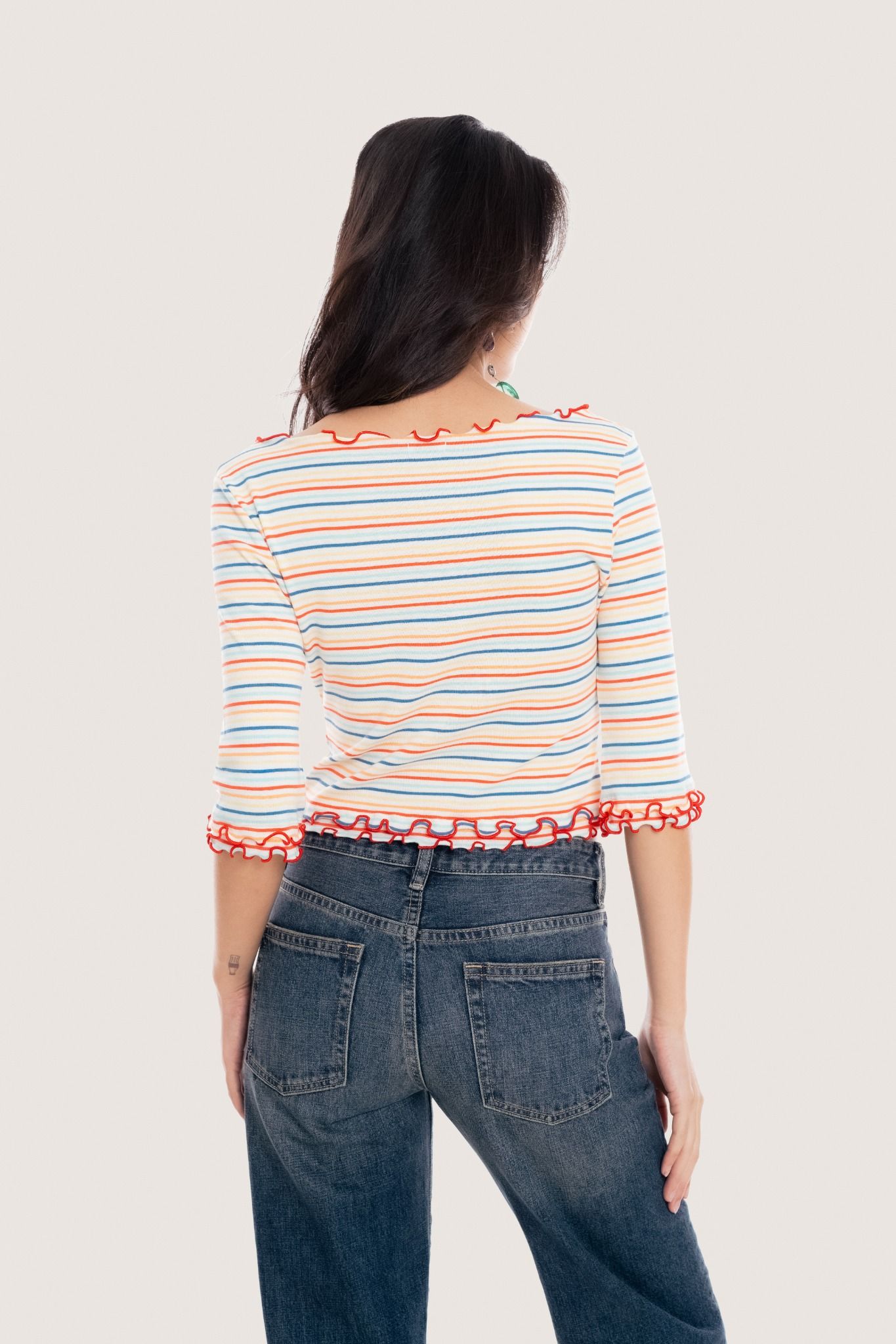 Libe Dark Blue Wash Low Rise Slim Relaxed Jeans (Pre-order)