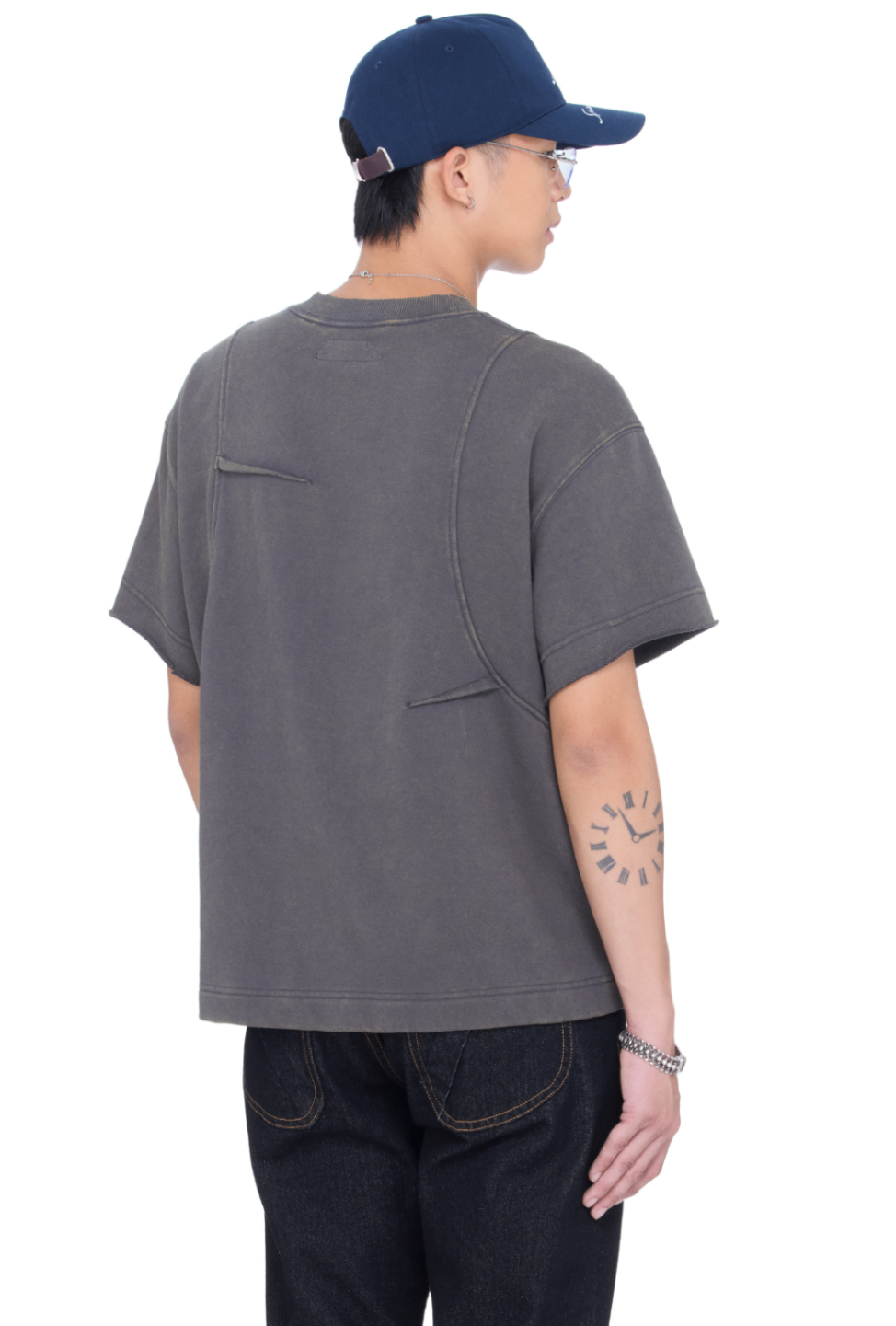 The Beuter Dark Brown Pleated Tee T-Shirt
