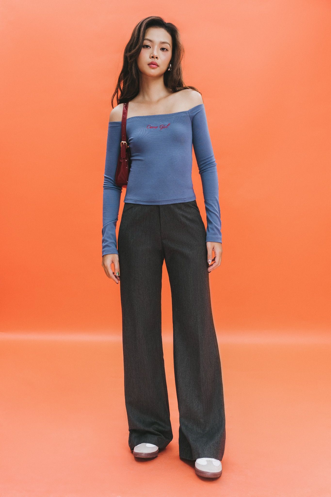 Libe Dark Grey Low Waist Trousers (Pre-order)