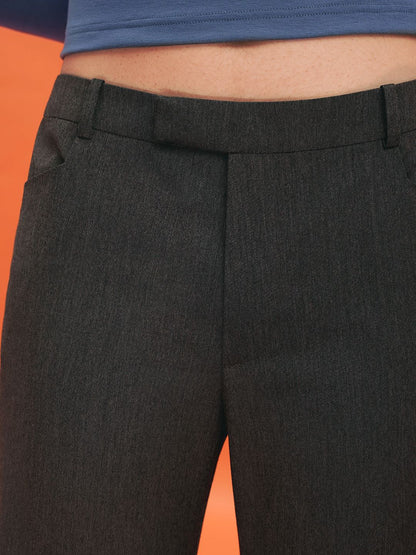 Libe Dark Grey Low Waist Trousers (Pre-order)