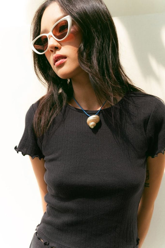 Libe Dark Grey Textured Fitted Jersey Tee (Pre-order)