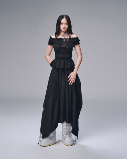 Bunny Hill Dawsey Top (Black) (Pre-order) - Em Clothing