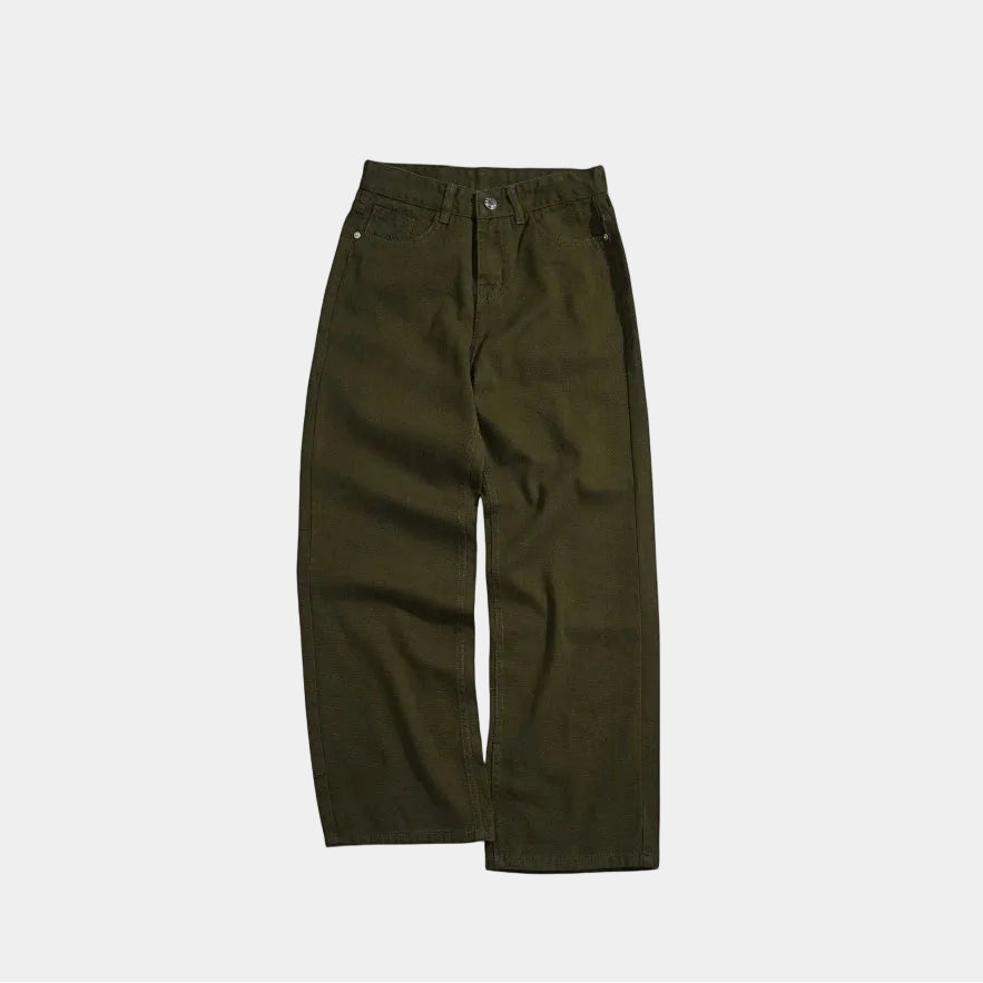 Whose Deep Olive Wide Straight Jeans