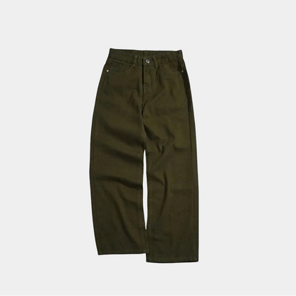 Whose Deep Olive Wide Straight Jeans