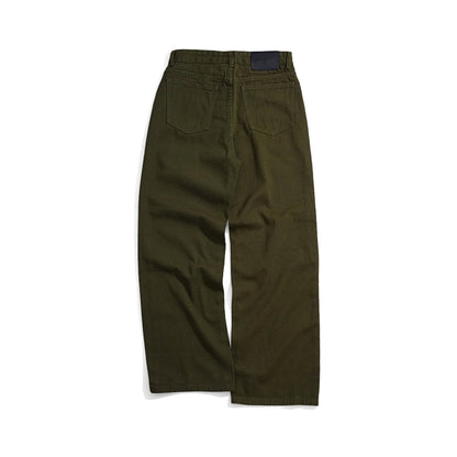 Whose Deep Olive Wide Straight Jeans