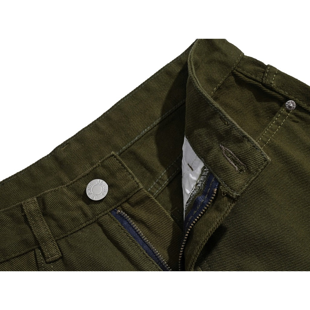 Whose Deep Olive Wide Straight Jeans