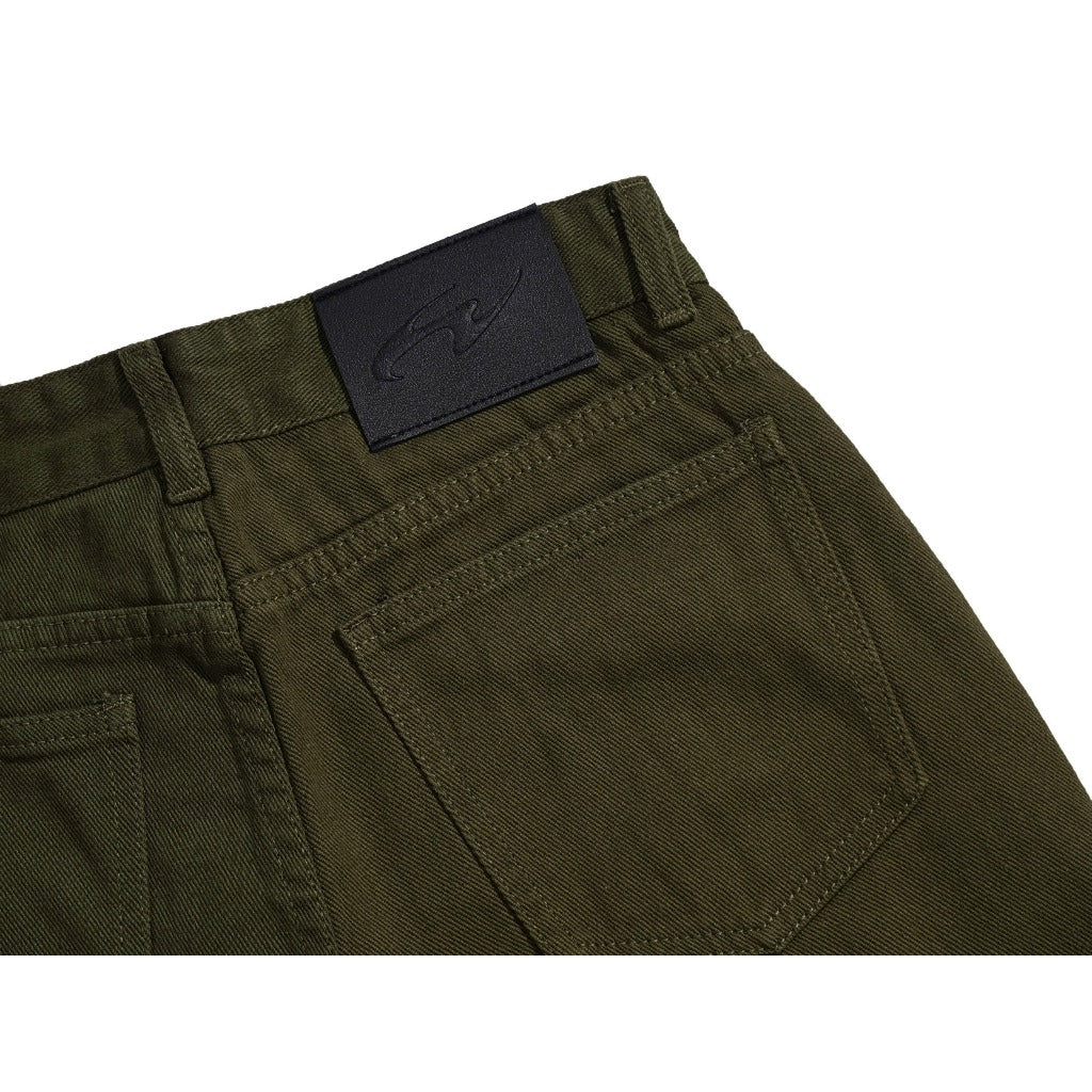 Whose Deep Olive Wide Straight Jeans
