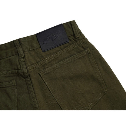 Whose Deep Olive Wide Straight Jeans