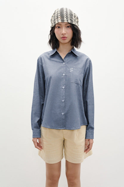Libe Denim Blue Oversized Shirt (Pre-order)