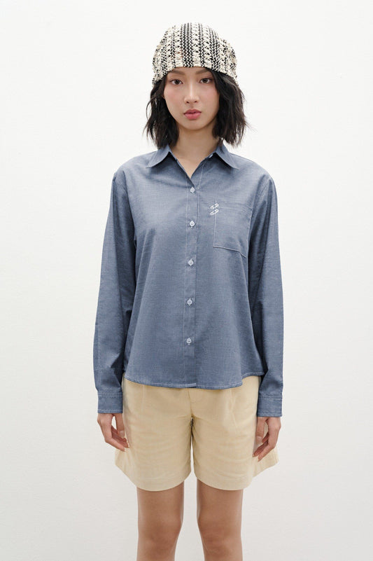 Libe Denim Blue Oversized Shirt (Pre-order)