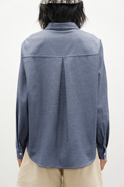 Libe Denim Blue Oversized Shirt (Pre-order)