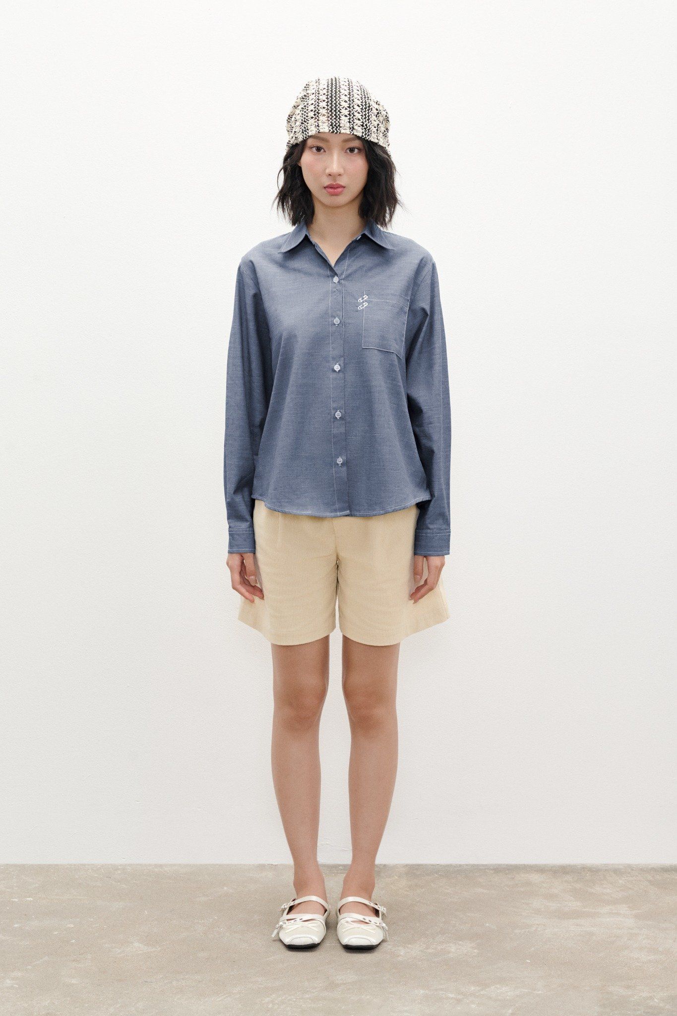 Libe Denim Blue Oversized Shirt (Pre-order)