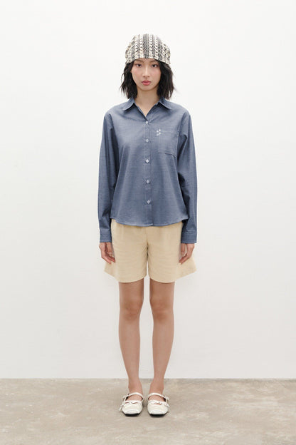 Libe Denim Blue Oversized Shirt (Pre-order)