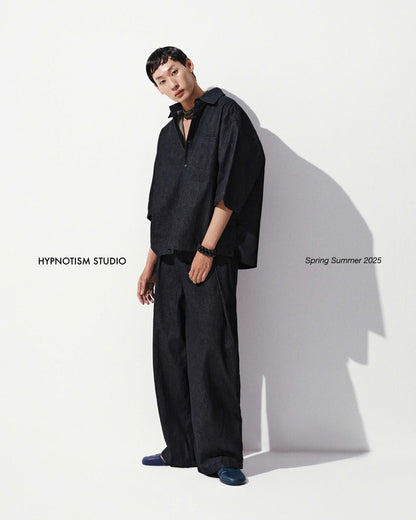 Hypnotism Denim Pleated Pants